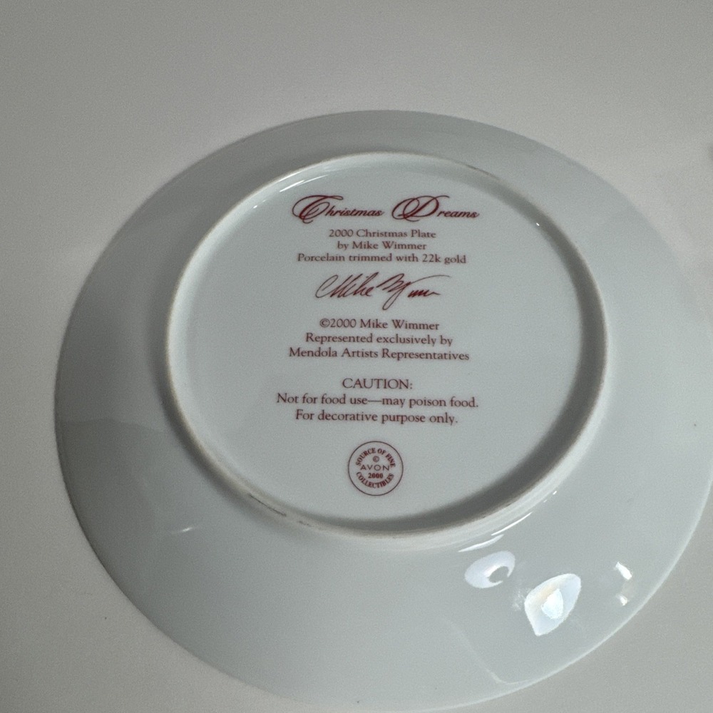 Christmas Plate "Christmas Dreams" 2000 ~ By Mike Wimmer, Avon - Picture 3 of 8